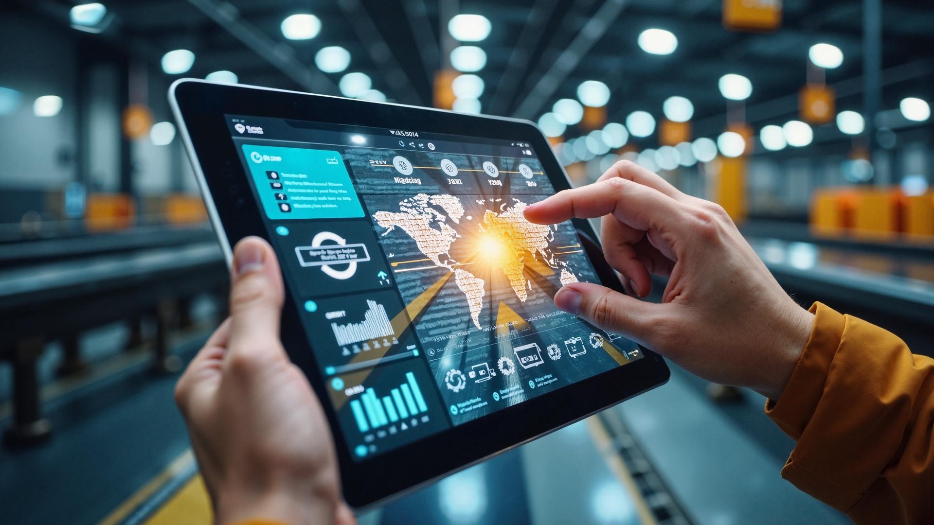 Logistiksteuerung mit Textilumreifungsband digital abgebildet